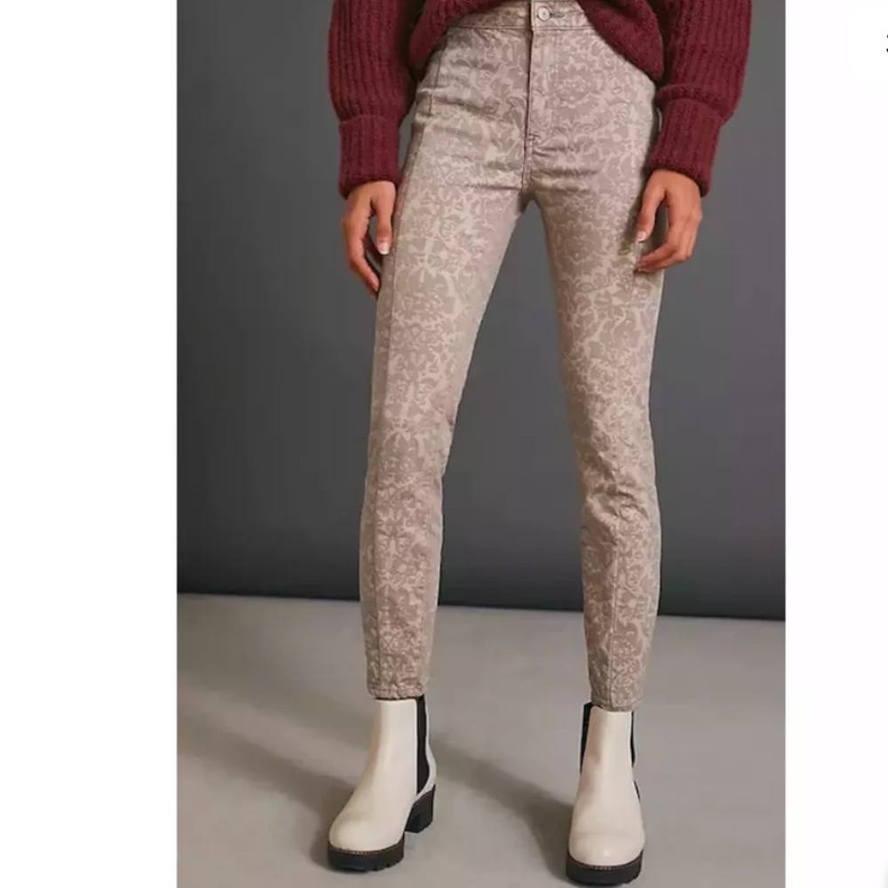Pilcro High-Rise Flocked Baroque Denim Leggings